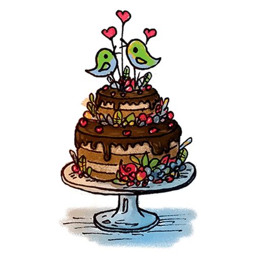 Sticker «Cakes And Flowers-3»