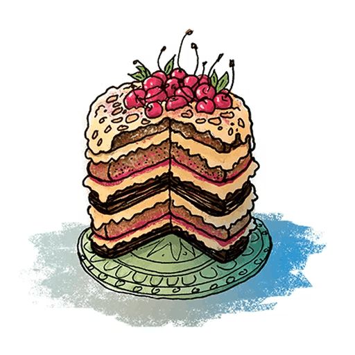 Sticker «Cakes And Flowers-8»