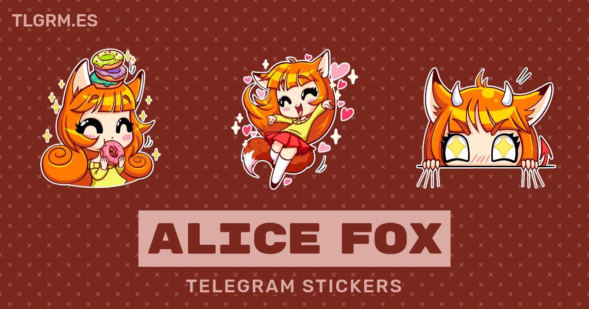 Pack de stickers para Telegram «Alice Fox»