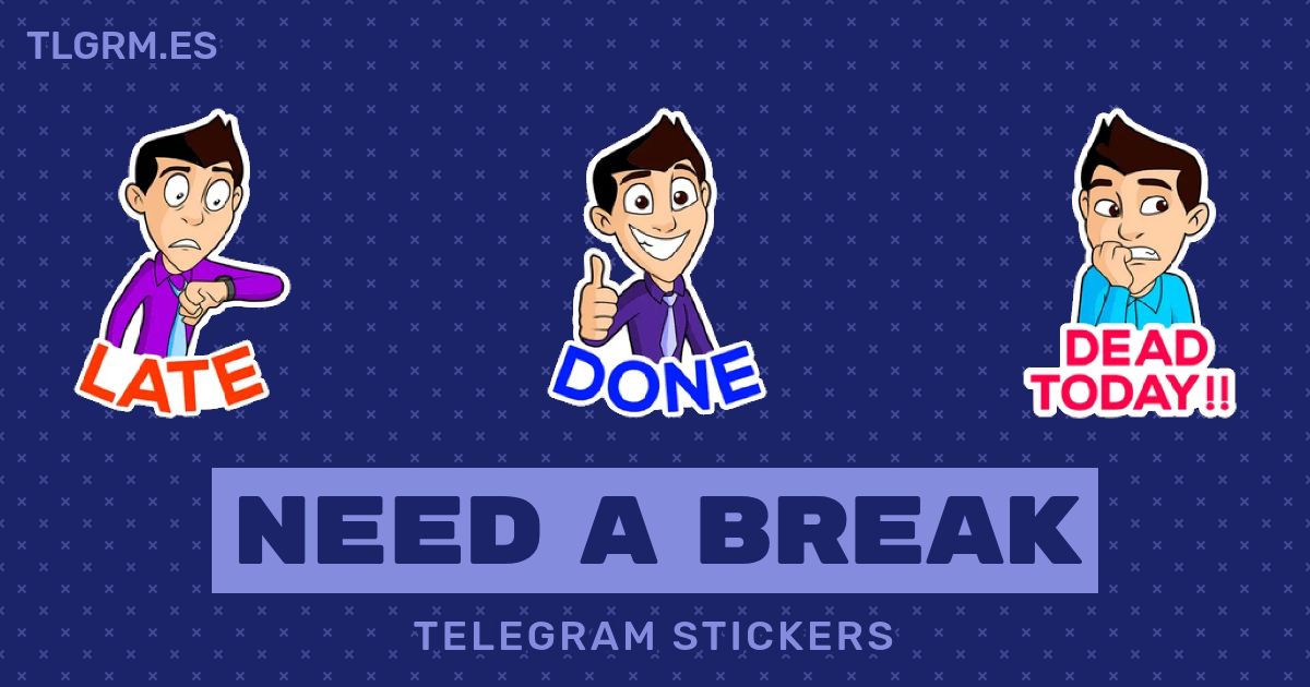 Pack de stickers para Telegram «Need a Break»