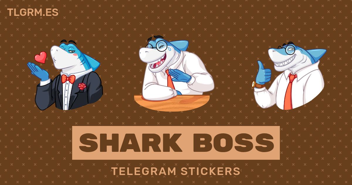 Pack de stickers animados para Telegram «Shark Boss»