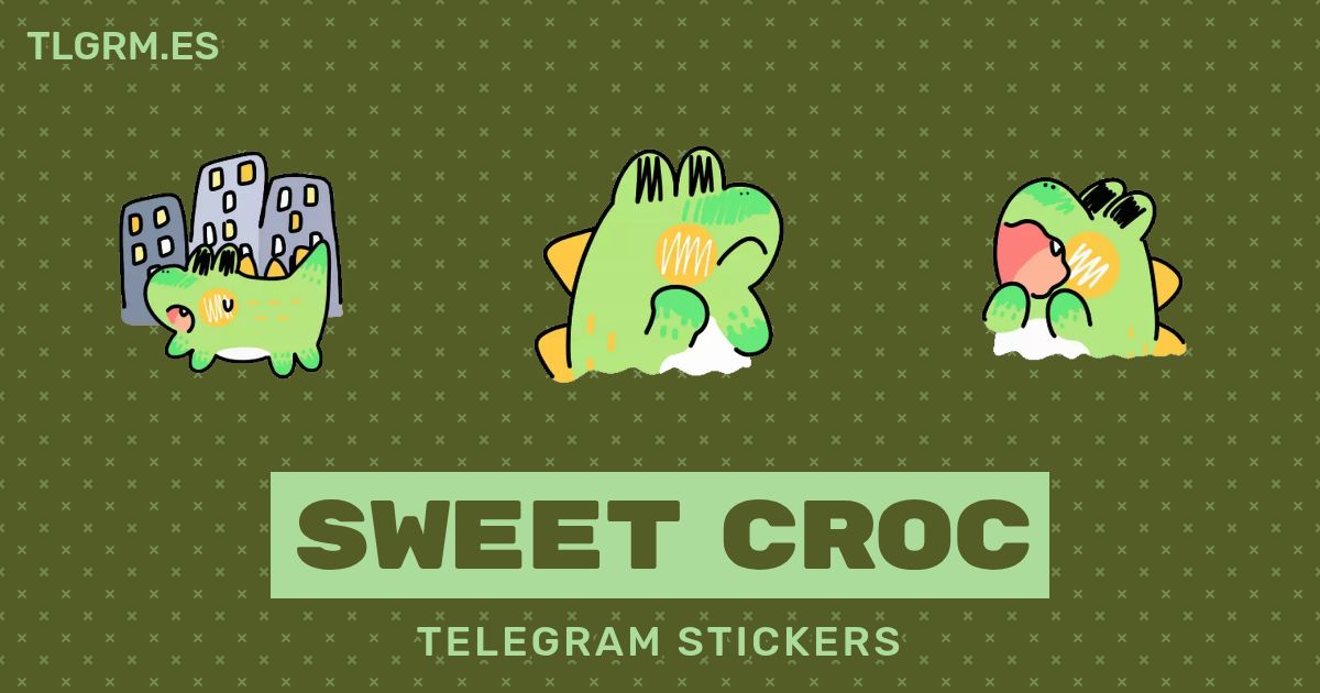 Pack de stickers animados para Telegram «Sweet Croc»