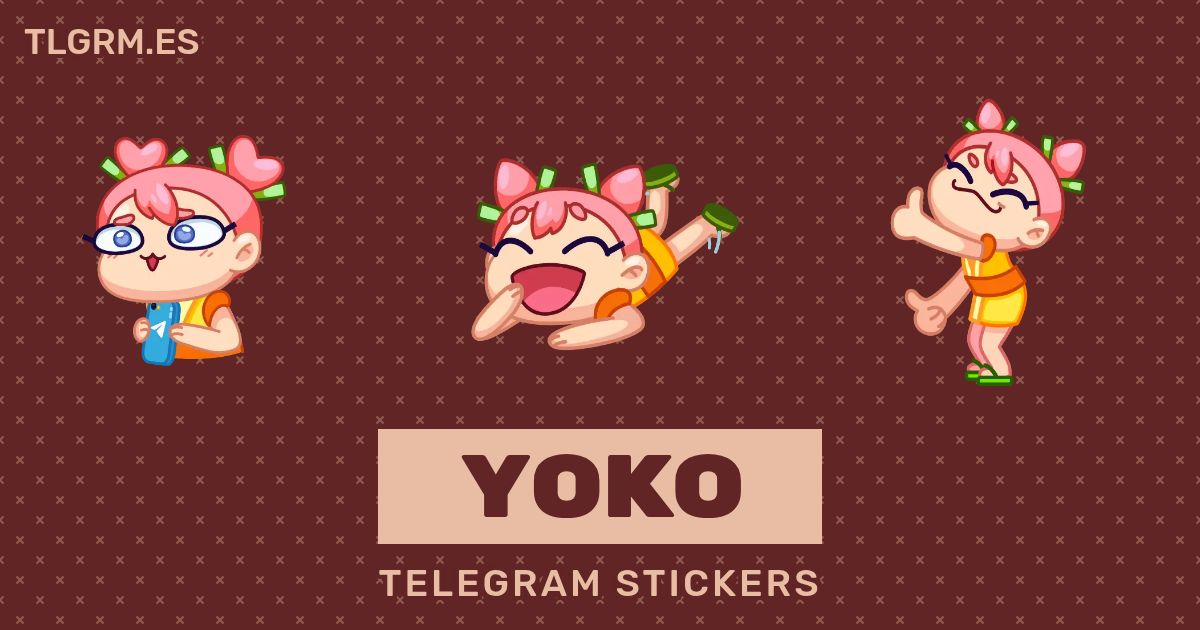 Pack de stickers animados para Telegram «Yoko»