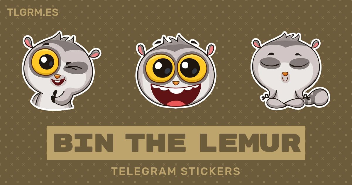 Pack de stickers para Telegram «Bin The Lemur»
