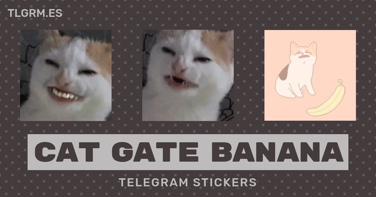 Pack de stickers para Telegram «Cat Gate Banana»